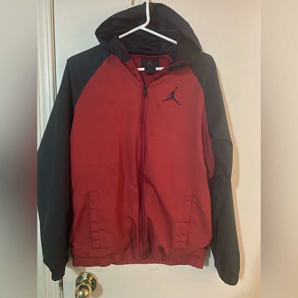 Nike Jordan Red and Black Windbreaker with hood
